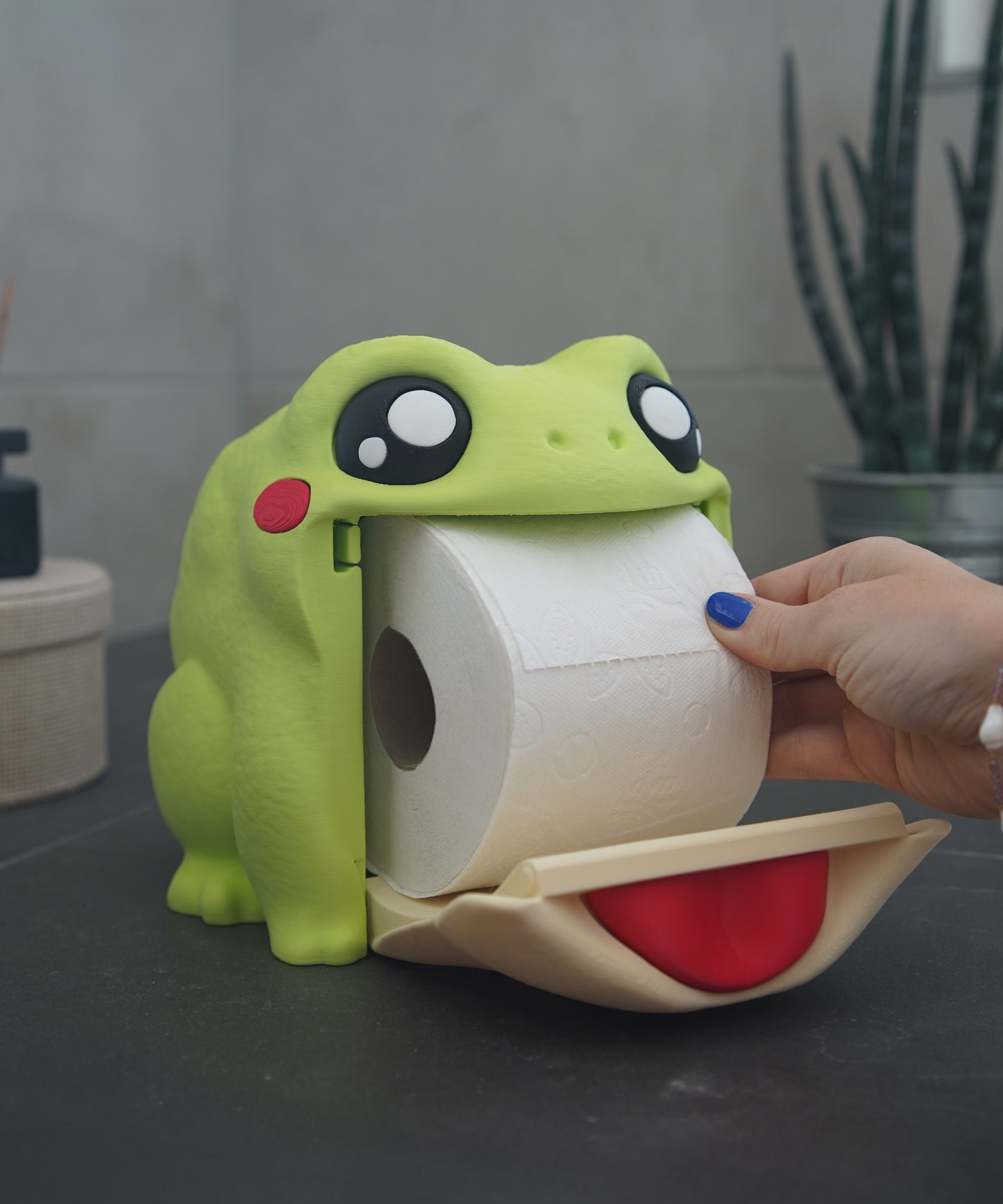 Distributeur de papier toilette Croa, la grenouille