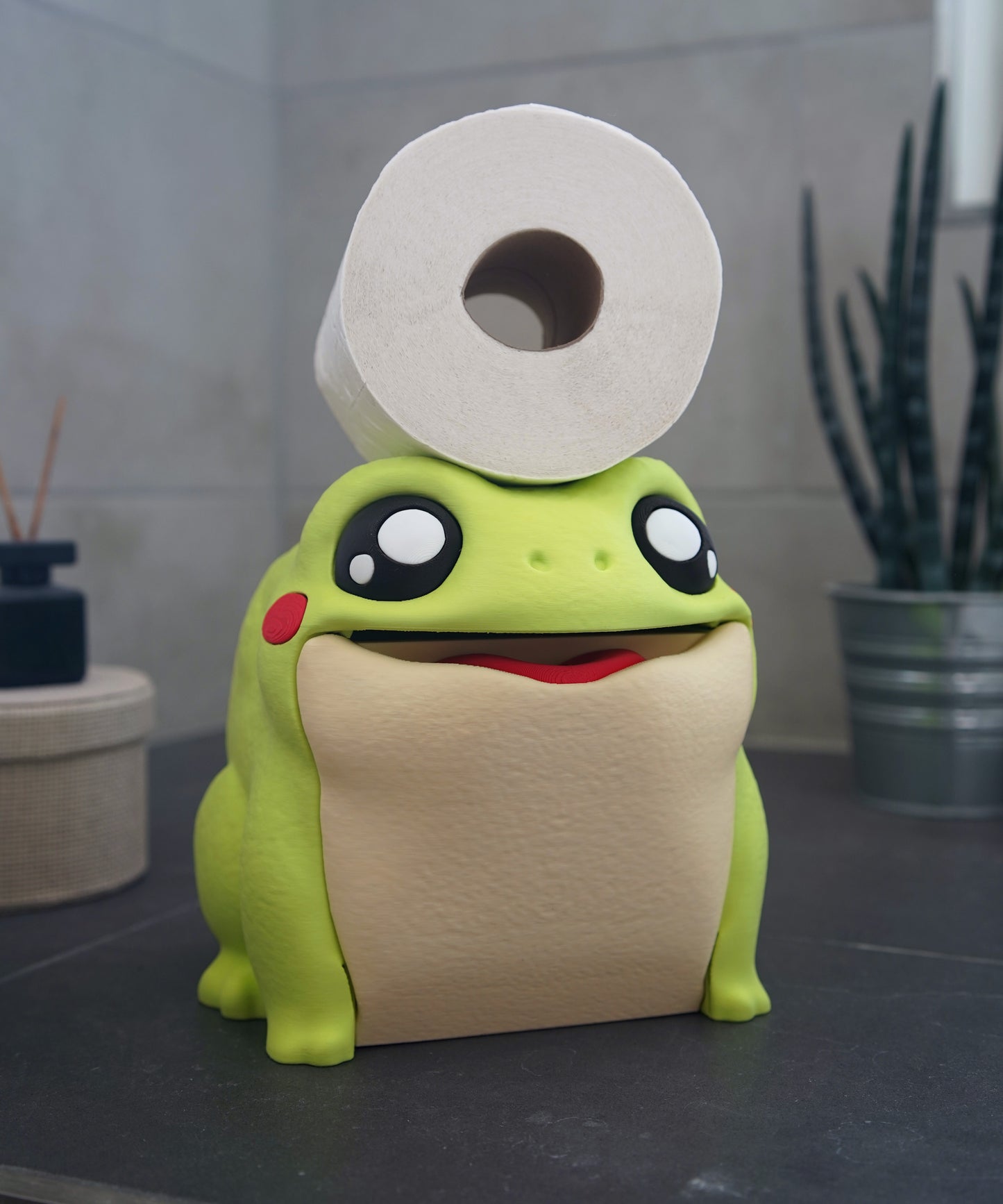 Distributeur de papier toilette Croa, la grenouille