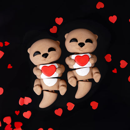 Porte-clés magnétique Flexi, Loutre Saint-Valentin