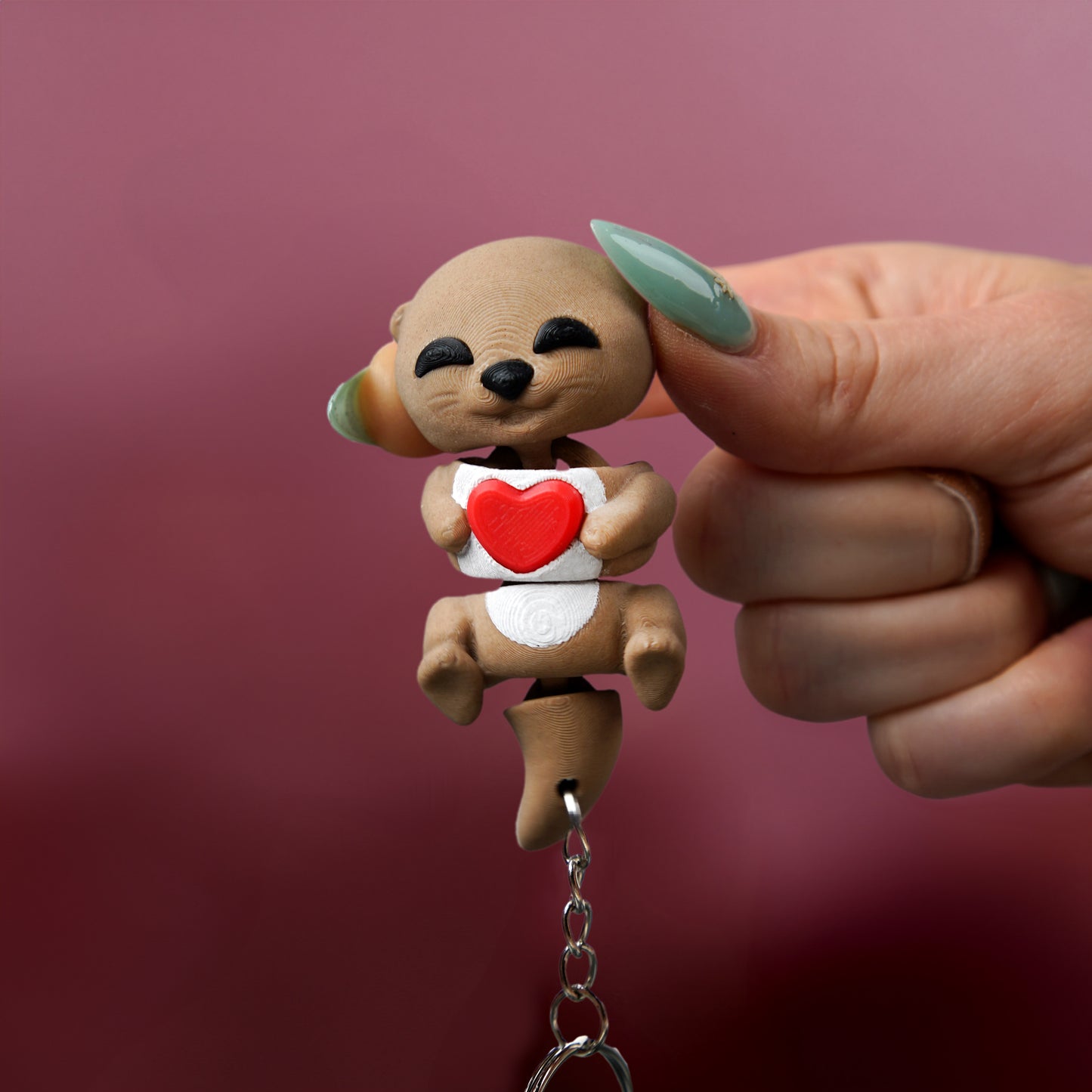 Porte-clés magnétique Flexi, Loutre Saint-Valentin