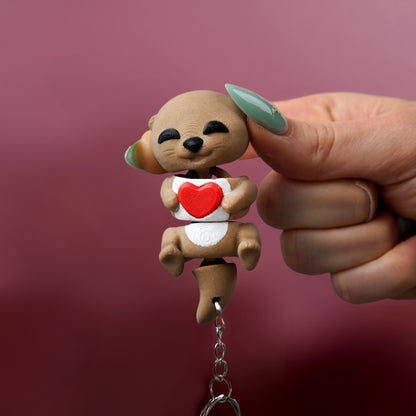 Porte-clés magnétique Flexi, Loutre Saint-Valentin