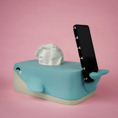 Housse de boîte à mouchoirs Bulles, la baleine